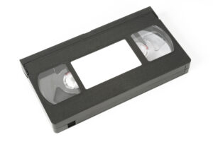VHS tape on white background